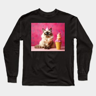 Ice Cream Cat Long Sleeve T-Shirt